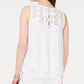 Style & Co Women's Lace-Trim Swing Top White Size X-Small