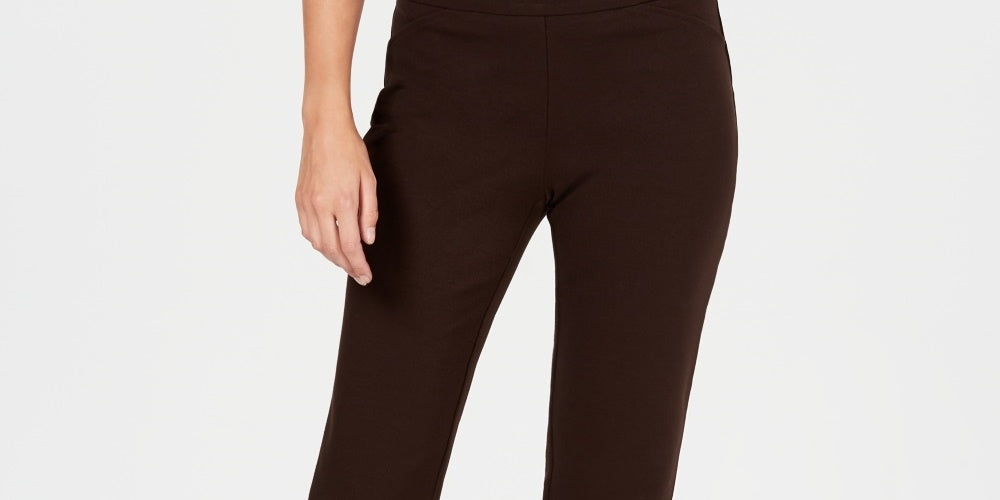Charter Club Women's Cambridge Pull-On Ponte Pants, Regular and Short Lengths Brown Size 4S