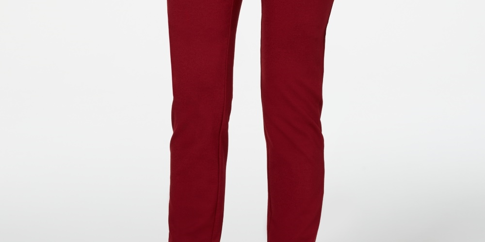 Charter Club Women's Cambridge Pull On Ponte Pants  Wine Size 4