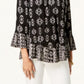Style & Co Women's Printed Off-The-Shoulder Top Black Size X-Small