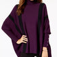 Alfani Women's Petite Striped Poncho Sweater Dark Purple Size Petite