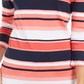 Charter Club Women's Pima Cotton Button Shoulder Stripe Top Red Size X-Large