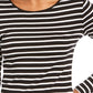 Charter Club Women's Metallic Stripe Top Black Size Large