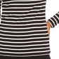 Charter Club Women's Metallic Stripe Top Black Size Large