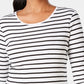 Charter Club Women's Metallic Stripe Top White Size Small