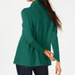 JM Collection Women's Faux Wrap Cowl Neck Sweater Green Size XX-Large