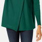 JM Collection Women's Faux Wrap Cowl Neck Sweater Green Size XX-Large