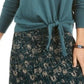 Style & Co Women's Tie Front Sweater Green Size Petite