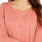Style & Co Women's Long-Sleeve Crewneck Top Orange Size Large