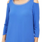 JM Women's Collection Embellished Cold-Shoulder Top Black Size Small