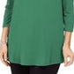 JM Collection Women's Embellished Cold Shoulder Top Green Size Small