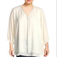 JM Collection Women's Plus Glitter Stripe Top 3X Beige Size 3X