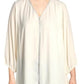 JM Collection Women's Plus Glitter Stripe Top 3X Beige Size 3X