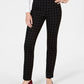 Charter Club Women's Cambridge Windowpane-Print Slim-Leg Pants Black Size 4