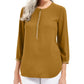 JM Collection Women's Pleated Back Blouse Gold Size Large