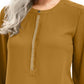 JM Collection Women's Pleated Back Blouse Gold Size Large