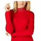 INC International Concepts Women's Embellished Ribbed-Knit Turtleneck  Red Size X-Small
