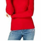 INC International Concepts Women's Embellished Ribbed-Knit Turtleneck  Red Size X-Small