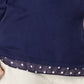 Maison Jules Women's Printed-Trim Flutter-Sleeve Top Navy Size Small