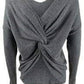 Bar III Women's Wear 2 Ways Twist Sweater Gray Size Large