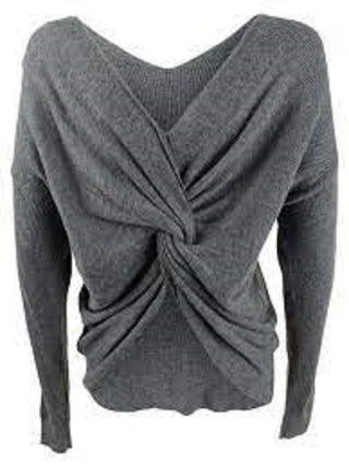 Bar III Women's Wear 2 Ways Twist Sweater Gray Size Large