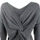Bar III Women's Wear 2 Ways Twist Sweater Gray Size Large