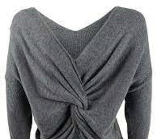 Bar III Women's Wear 2 Ways Twist Sweater Gray Size Large