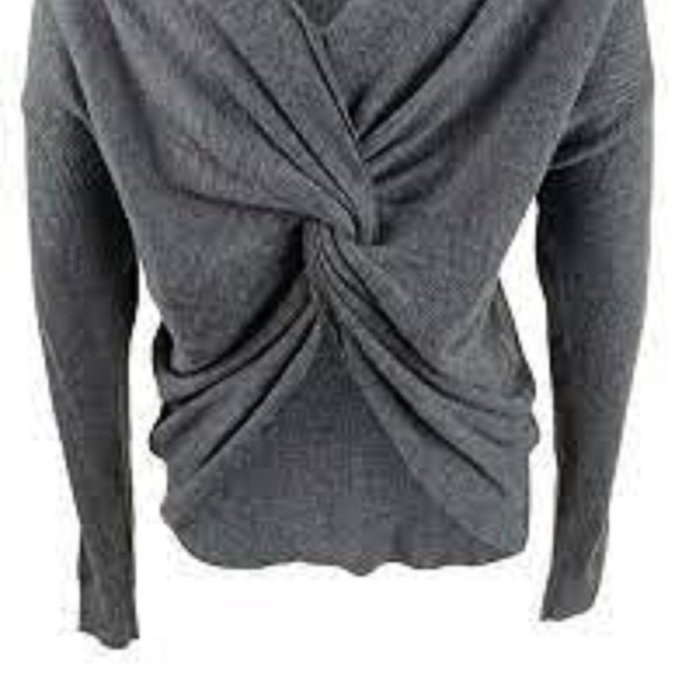 Bar III Women's Wear 2 Ways Twist Sweater Gray Size Large
