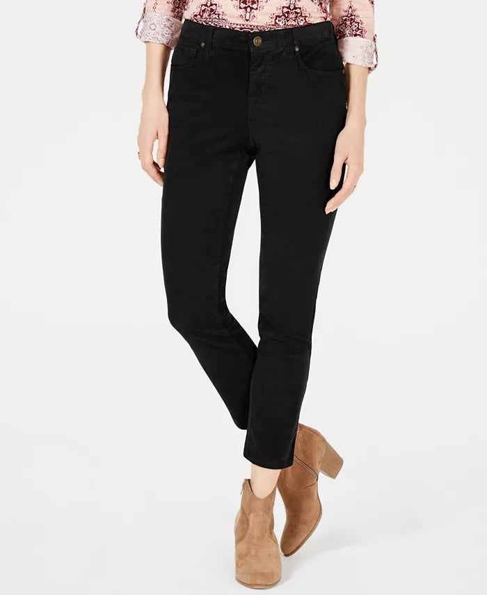 Style & Co Women's Tummy Control Corduroy Pants Black Size 2 Petite