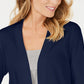 Karen Scott Women's Cotton Cozy Cardigan Navy Size Small