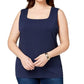 Karen Scott Women's Square Neck Tank Top Blue Size X-Large