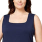 Karen Scott Women's Square Neck Tank Top Blue Size X-Large