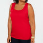 Karen Scott Women's Square Neck Tank Top Red Size Small