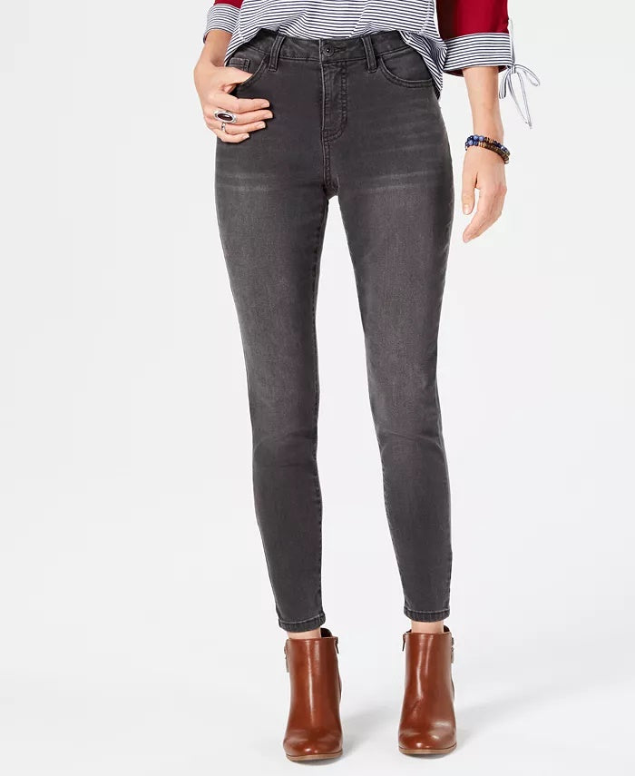 Style & Co Women's Power Sculpt Curvy-Fit Skinny Jeans Black Size 4