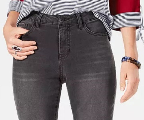Style & Co Women's Power Sculpt Curvy-Fit Skinny Jeans Black Size 4