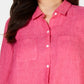Charter Club Women's Linen Shirt  Pink Size X-Small