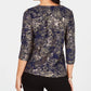 JM Collection Women's Jacquard Top Black Size Large