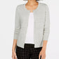 Charter Club Women's Textured Lurex Cardigan Sweater Gray Size X-Large