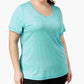 Ideology Women's Plus Size Striped T-Shirt Blue Size 2X