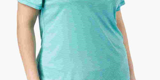 Ideology Women's Plus Size Striped T-Shirt Blue Size 2X