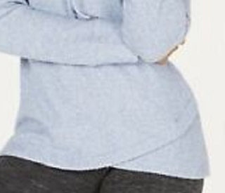 Ideology Women's Cowl-Neck Tulip-Hem Top Blue Size Small