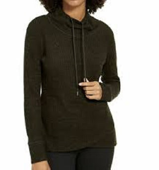 Ideology Women's Cowl-Neck Tulip-Hem Top  Green Size Large