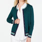 Charter Club Women's Patterned Cardigan Sweater Blue Size Small