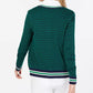 Charter Club Women's Petite Patterned Cardigan  Blue Size 44
