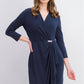 Charter Club Women's Hardware Faux-Wrap Dress Blue Size Small