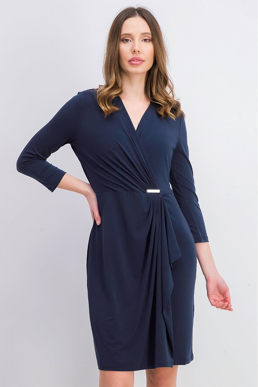 Charter Club Women's Hardware Faux-Wrap Dress Blue Size Small