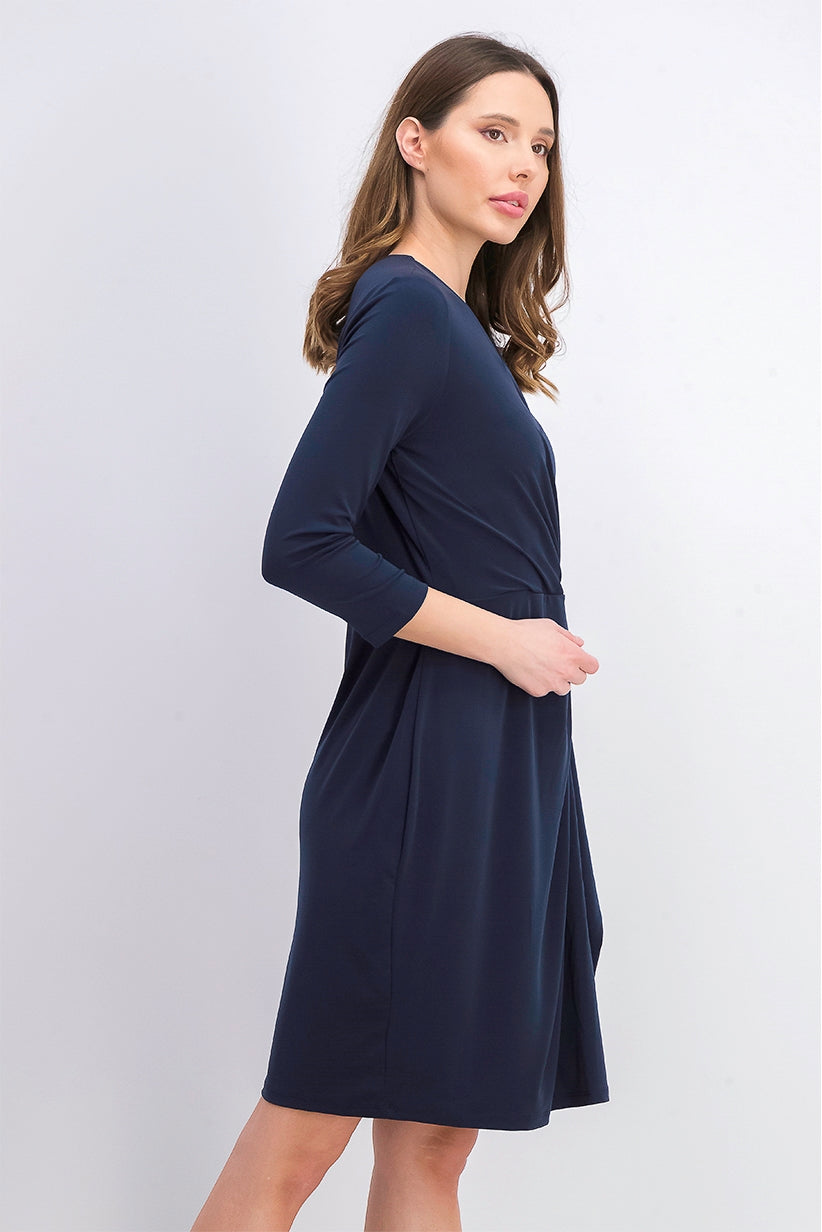 Charter Club Women's Hardware Faux-Wrap Dress Blue Size Small