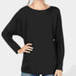 INC International Concepts Women's Ribbed Ribbed Knit Dolman Sleeve Jewel Neck T-Shirt Sweater Size Black Size X-Small