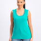 Karen Scott Women's Stud Trim Ladder Neck Top Green Size X-Large