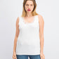 Karen Scott Women's Stud Trim Ladder Neck Top White Size Medium